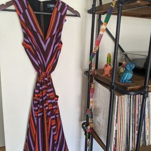 SOLD Looking Back Sleeveless Dress in Stripe